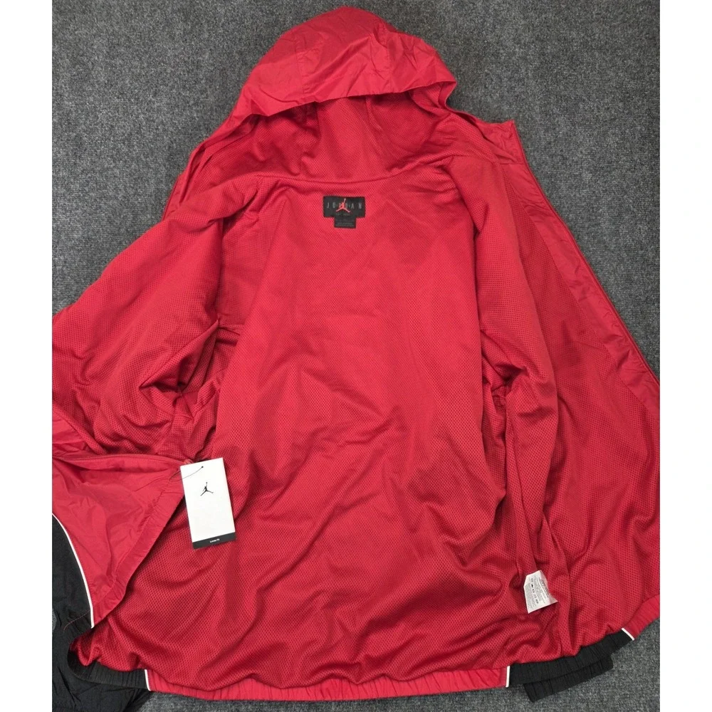 NEW Air Jordan Hooded Draft Jacket Mens XL Red Black Nike Jumpman